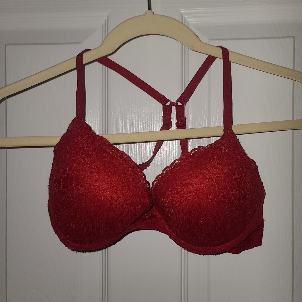 Aerie 36B Red Lightly Padded Lace Bra